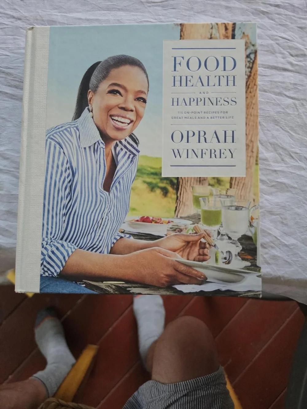 Food Health and Happiness Cookbook - White and Blue Cover by